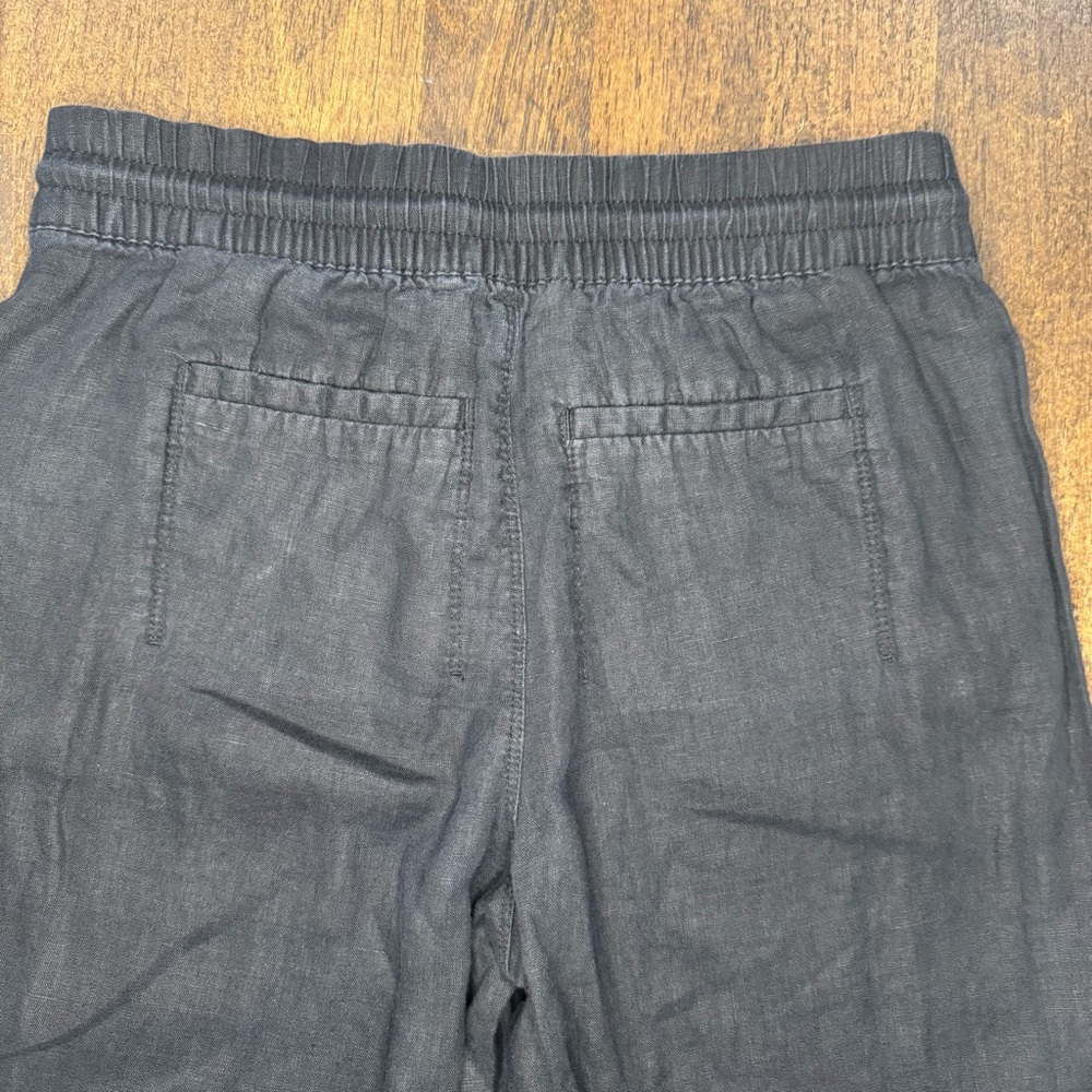 Athleta Black Linen Jogger Pants Elastic Waist Drawstring Size XS - Picture 8 of 8